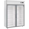 Шкаф холодильный, 1000л, 2 двери стекло, 8 полок, ножки, +1/+10С, дин.охл., белый, без канапе, R290