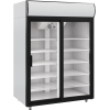 Шкаф холодильный, 1400л, 2 двери-купе стекло, 10 полок, ножки, +1/+10С, дин.охл., белый, рамы дверей чёрные, канапе, LED, R290
